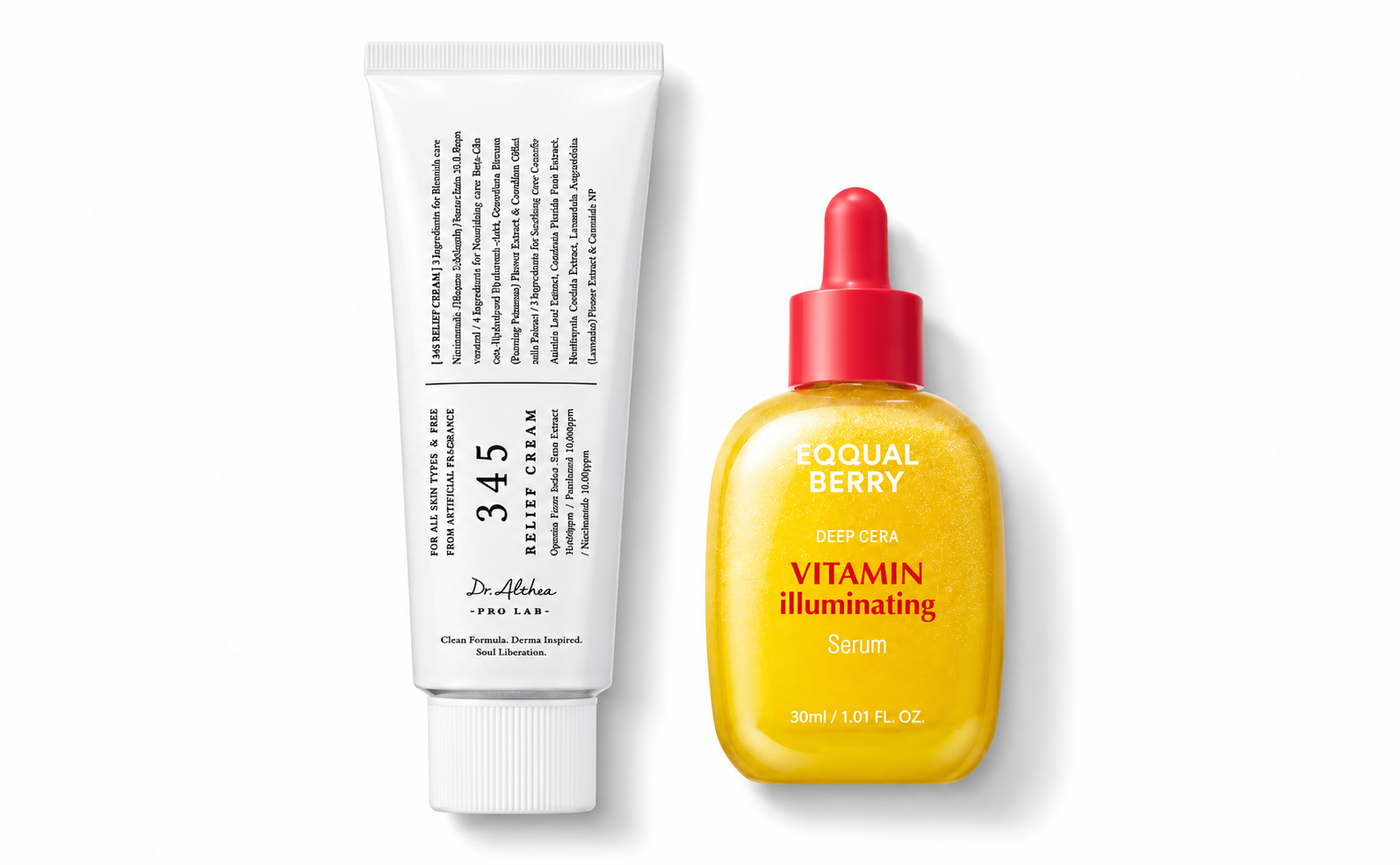 Dr.Althea 345 relief cream & Eqqualberry Vitamin C serum