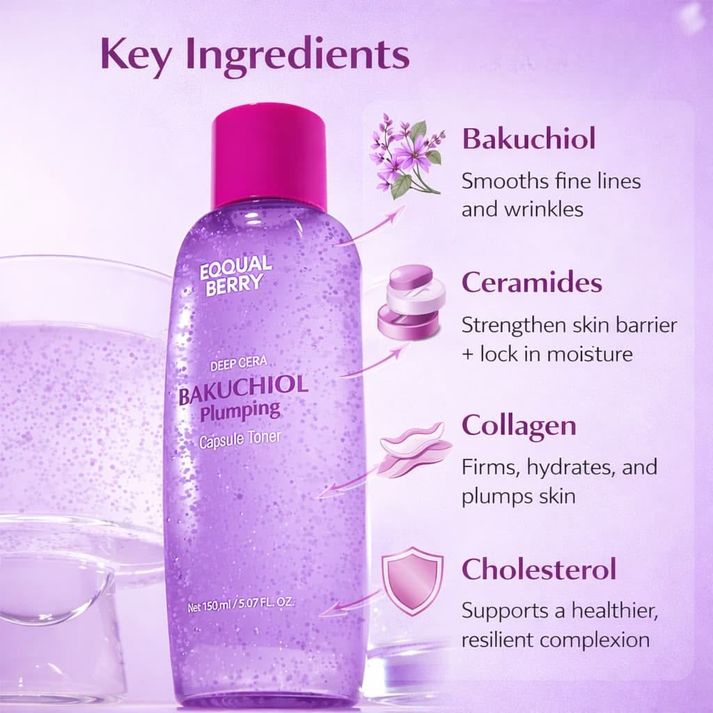 EQQUALBERRY BAKUCHIOL PLUMPING CAPSULE TONER